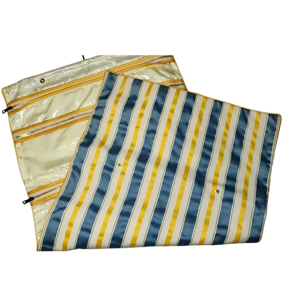 1940s Fabric Brookstone 11 Pocket Travel Lingerie Holder Organizer MOP Clasp